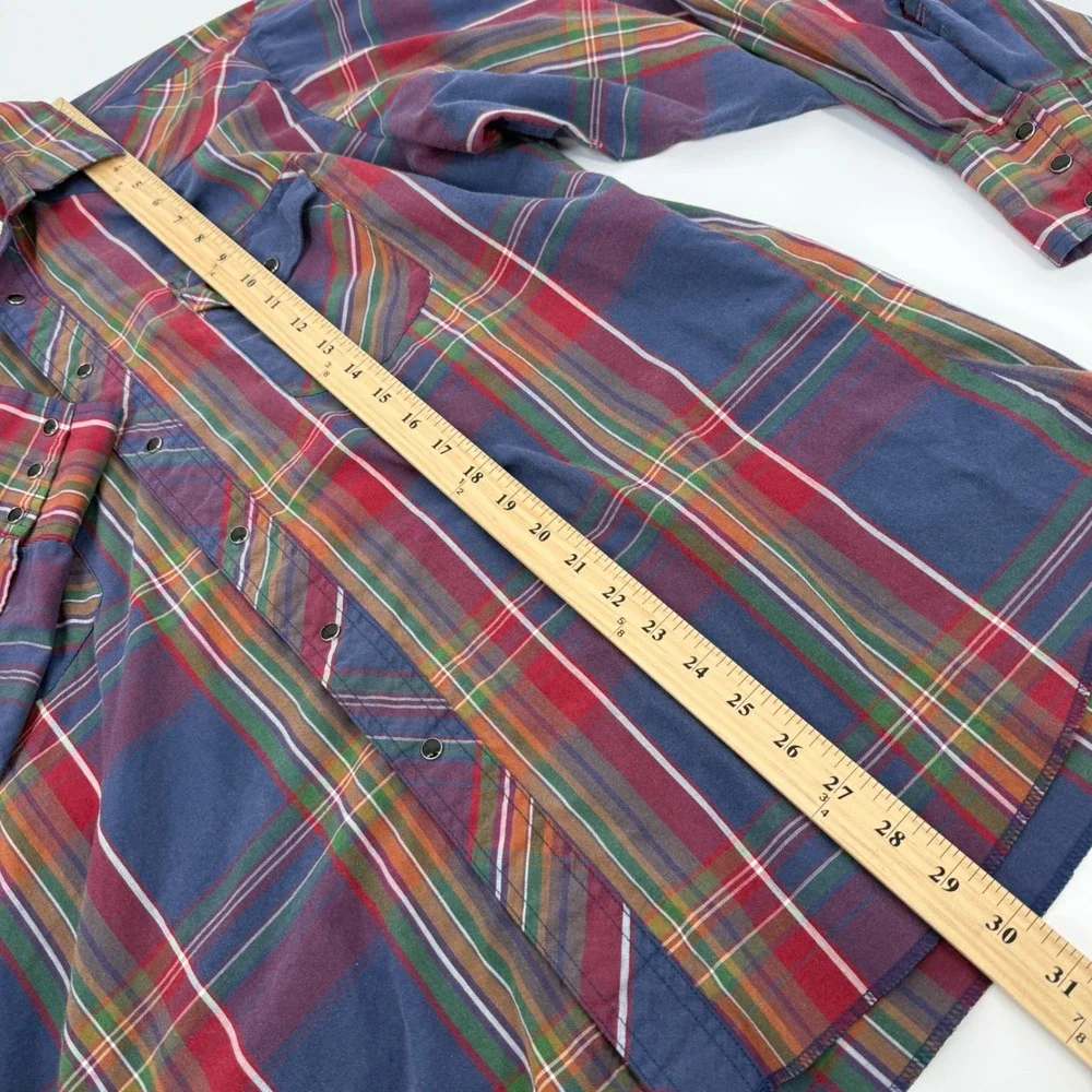 Corral West Ranchwear Men XL Plaid Long Sleeve‎ Pearl Snap Western Shirt Rodeo